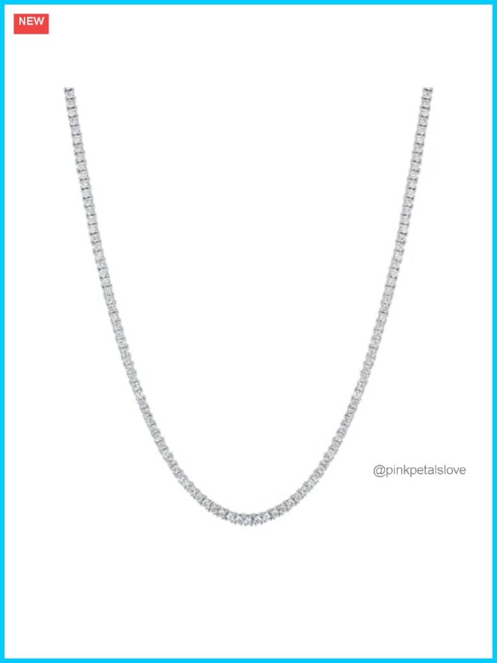 14K White & Yellow Gold Plated CZ Tennis Necklace Choker Adjustable